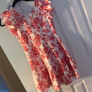 Janie & Jack Floral Red and White Dress
